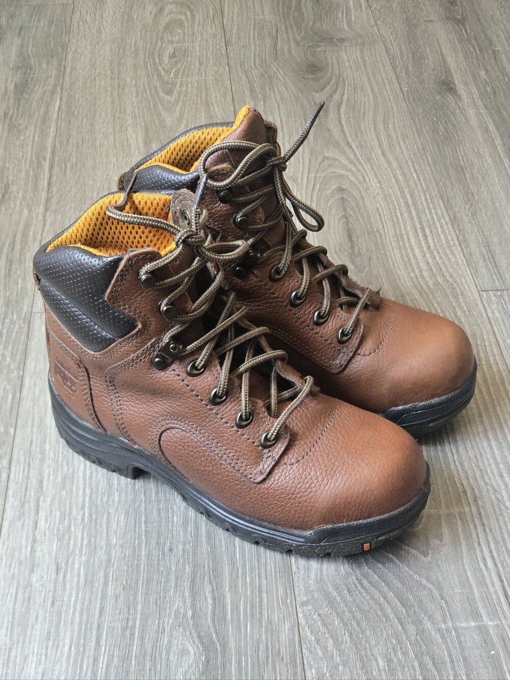Timberland PRO TiTAN 6” Women’s Work Boots Size 8M Brown Leather Alloy Toe 26388 - Picture 3 of 8